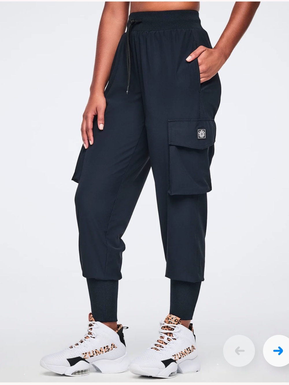 Zumba Wear Wildbeat Cargo Joggers With High Cuff – Black – NWT
